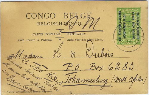 1918 Tanganyika - Belgian Occupation