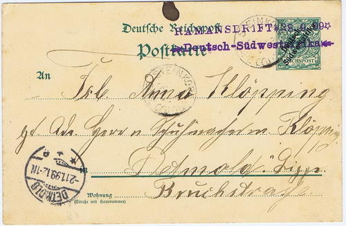 1899 German South West Africa