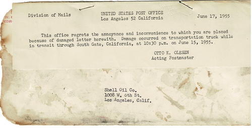 Postal Incident - California Mail Car Fire