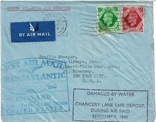 Great Britain - Postal Incident, Damaged by Water in WWII